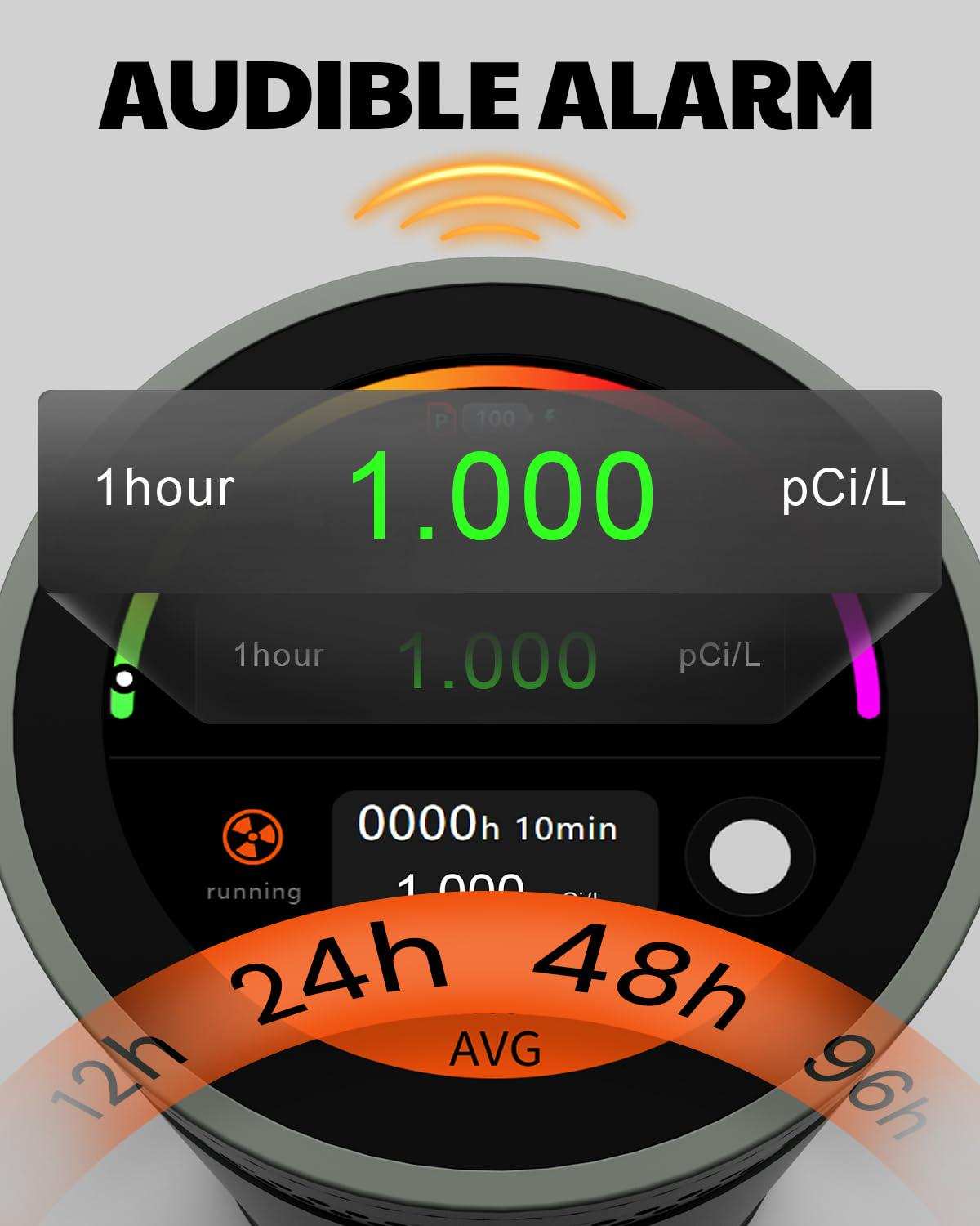 HOUND-3699 Portable Radon Detector for Home, 10-Mins Data Updates, Tou