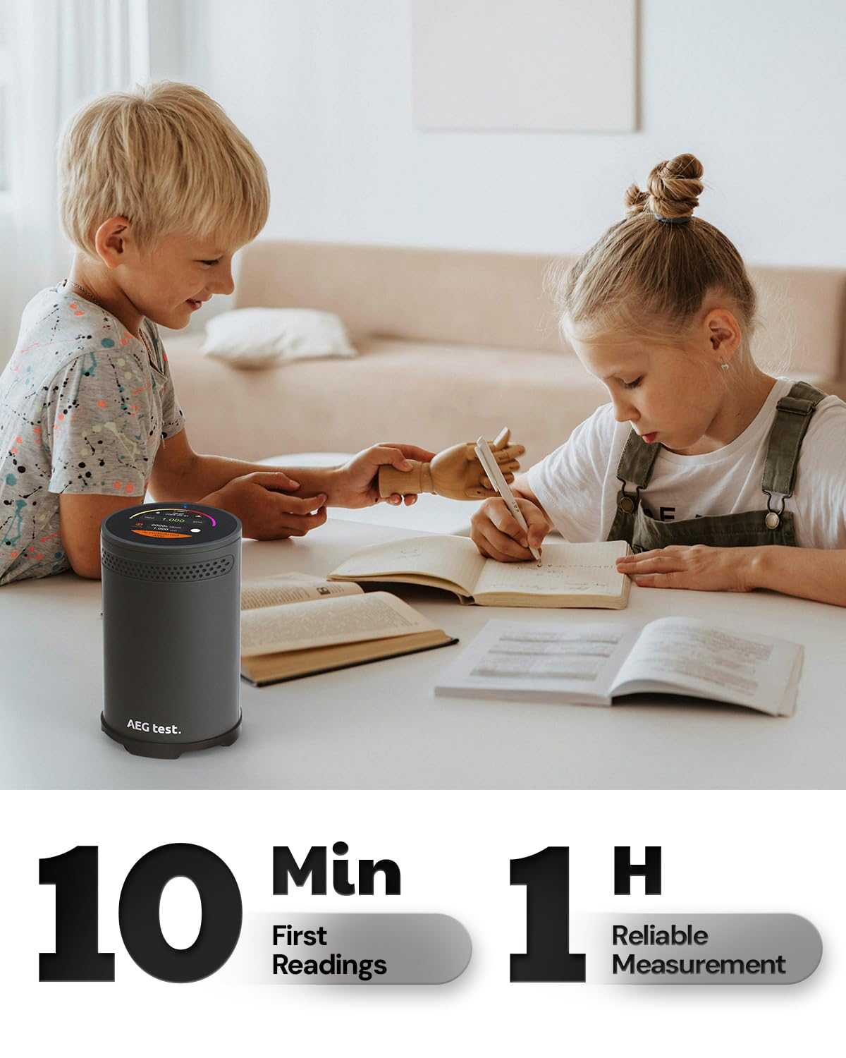 HOUND-3699 Portable Radon Detector for Home, 10-Mins Data Updates, Tou