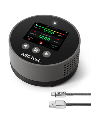 HOUND-1085 Radon Detector, Long-Term Radon Monitoring for Home, Audible & Visual Alarms, Portable & Rechargeable, TFT Color LCD Screen, pCi/L or Bq/m³