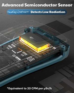 Radiation Detector AEGTEST Radar-5633 Portable Nuclear Radiation Detector with LCD Screen, Rechargeable Dosimeter for Beta Gamma X-ray Detection, Measures in CPM μSv/h μR/h μSv